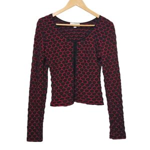 X:S Clothing Textured Stylish Stretchy  Red and Black Women Top XL